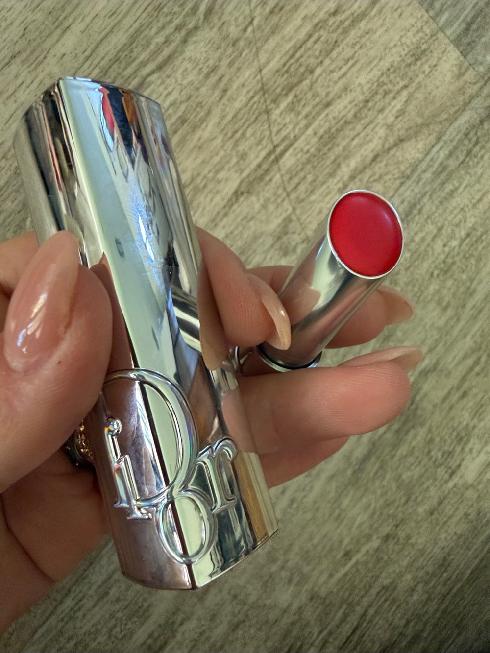 Dior Silver Tube Lipstick —  Red Balm